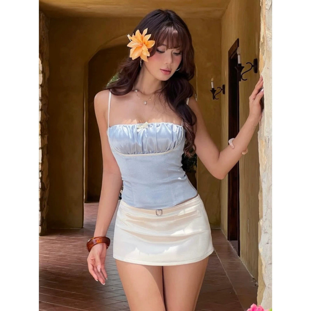 Zara Summer Off Shoulder Cropped Fitted Cami Top